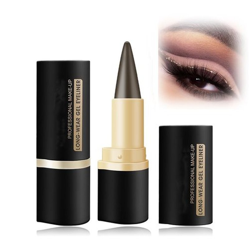 Matte Quick-Dry Eyeliner,Long Wear Gel Eyeliner Pencil,Natural Black Eyeliner Cream Waterproof Eyeliner Pen,Smokey Eyeshadow Palette Stick Crayon,Gel Eye Liner for Goth Halloween Makeup (Brown)