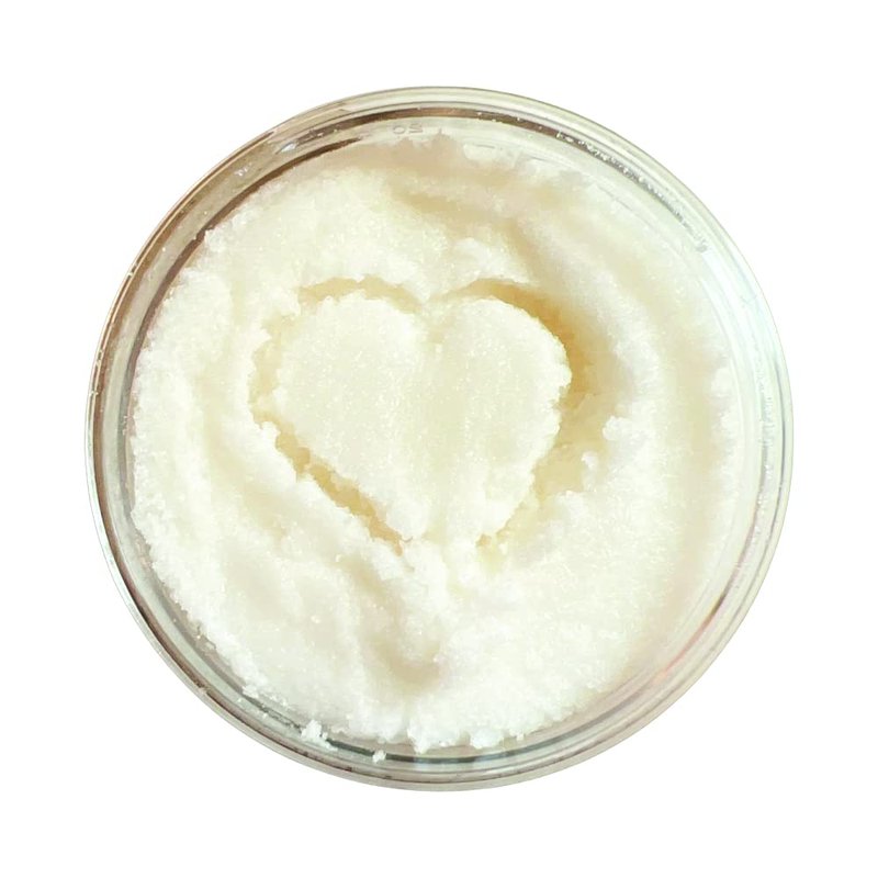 Organic Whipped Sugar Body Scrub - Unscented Moisturizer for Soft Skin | 9.5 oz Hydrating Exfoliant