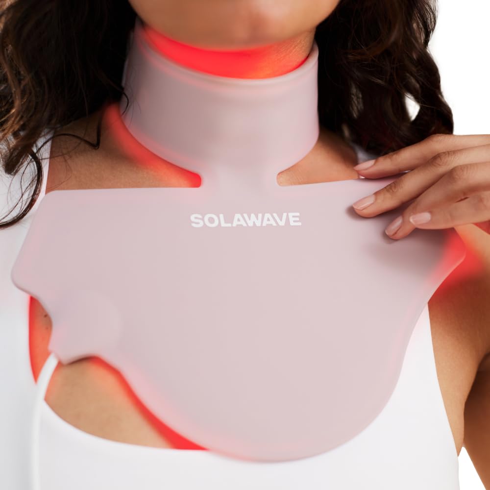 Solawave Red Light Therapy Mask for Neck & Chest | Red Light & Near Infrared Light Device for Décolleté | Rejuvenates the Skin, Smooths Look of Fine Lines & Wrinkles | Anti-Aging Skincare at Home