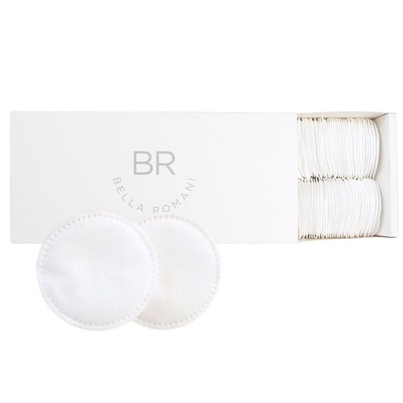 Bella Romani Cotton Rounds Makeup Remover Pads - Pack of 200 - Organic Pads, Lint Free, Eco-Friendly, Compostable, Unique Triple Layers & Ultra Soft - Nail Polish Remover (White, 200)