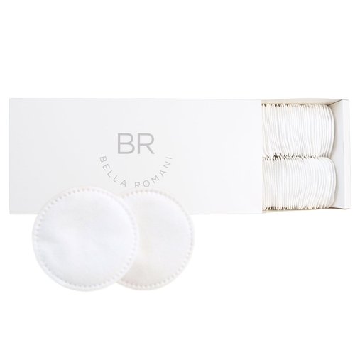 Bella Romani Cotton Rounds Makeup Remover Pads - Pack of 200 - Organic Pads, Lint Free, Eco-Friendly, Compostable, Unique Triple Layers & Ultra Soft - Nail Polish Remover (White, 200)
