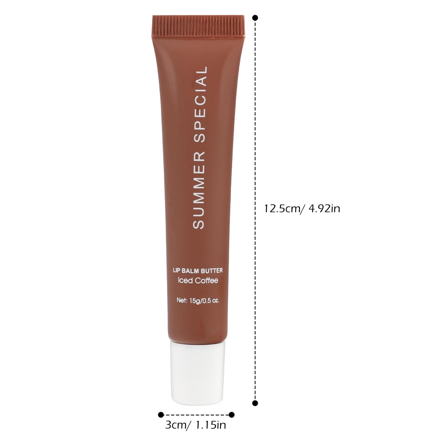 2PCS Summer Butter Lip Balm, Hydrating & Moisturizing & Non-Greasy Long-lasting Nourishing Glossy Sheer Tinted Lip Balm with Natural Oils & Fruit Extracts, Softens & Soothes Dry Lips (03# lced Coffee)
