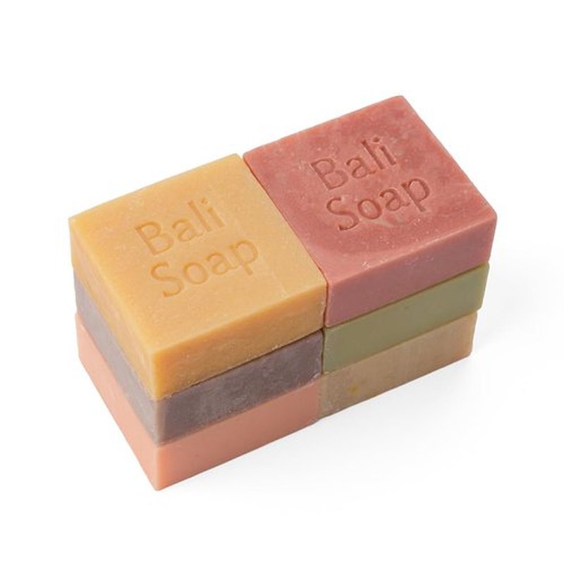 Bali Soap - Batik Gift Set - Handmade Moisturizing Natural Soap Bar for Face & Body, Vegan Handmade Plant Based, 3.5 Oz each Mix 6 Pack (Jasmine/Lemongrass/Ginger/Magnolia/Papaya/Sandaldwood)