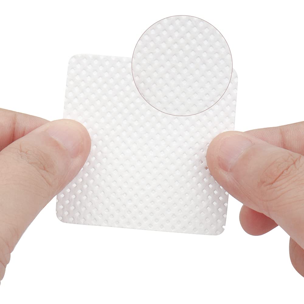 200 PCS Lint Free Nail Wipes, Non-Woven Fabric Dry Nail Prep Pads, Nail Polish Remover Wipes Lash Extensions Glue Nail Cleaning Pads for Salon Supplies (White)
