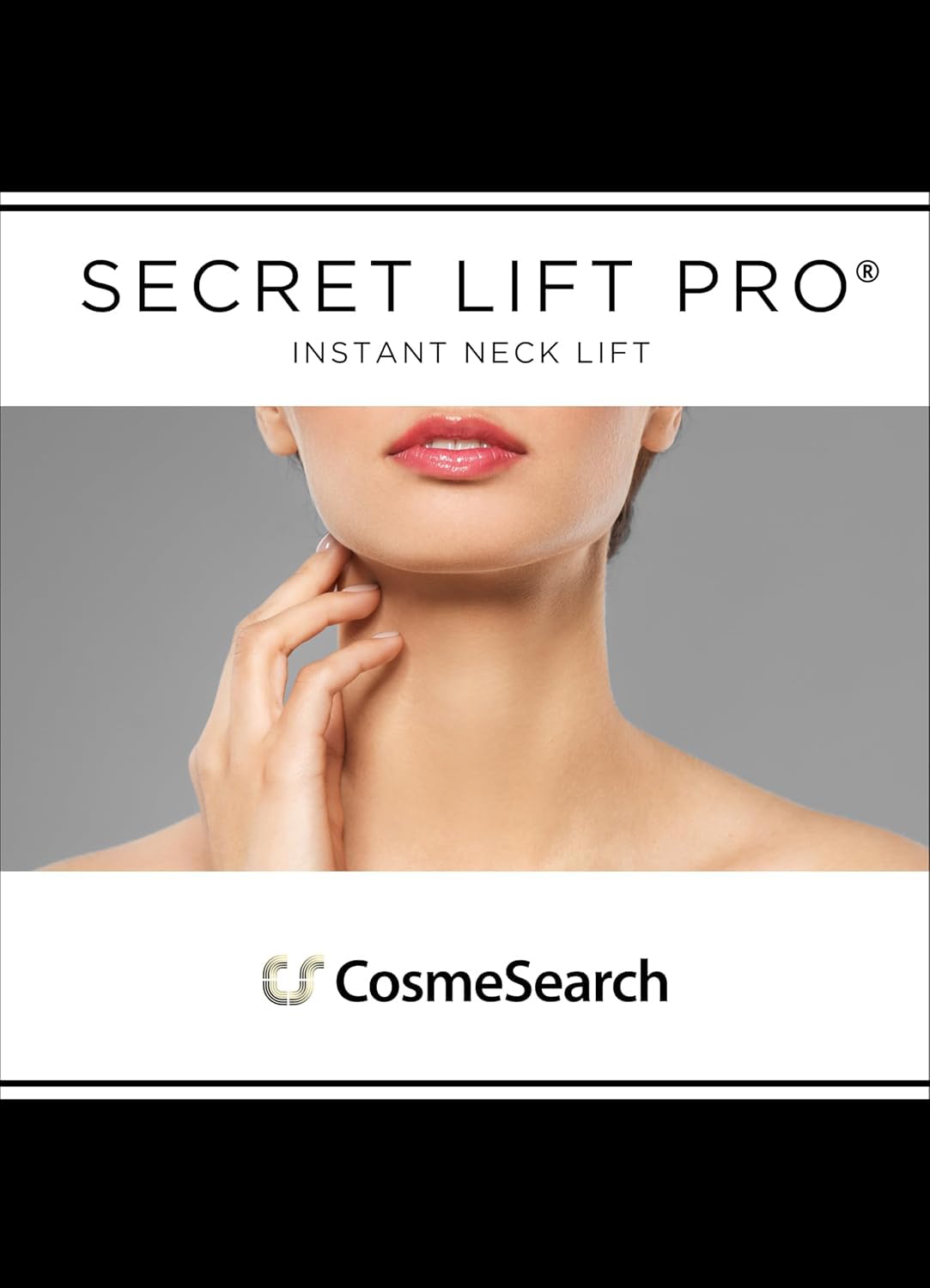 CosmeSearch, Inc. 12 Count Secret Lift Pro - Instant Neck Lift Tapes and Bands Pre-Assembled Jaw Jowl Neck Tape Ultra Lifts - Medical Grade Hypoallergenic - Lifts and Tightens Sagging Skin