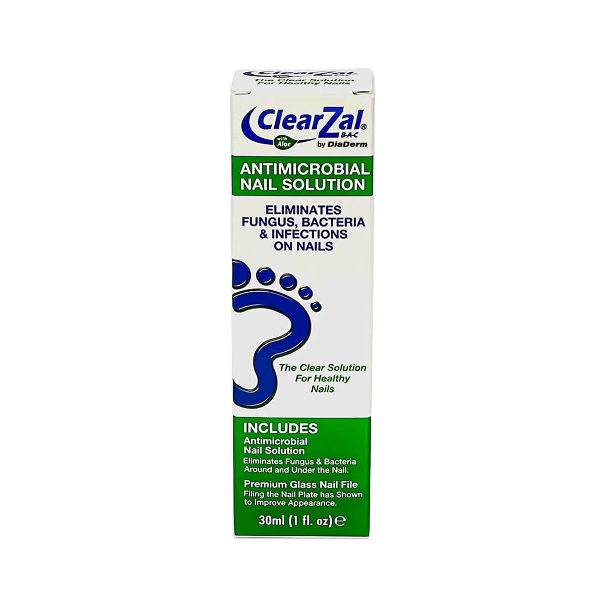 ClearZal Nail Care Liquid with Premium Glass Nail File, 1 Fl Oz, White