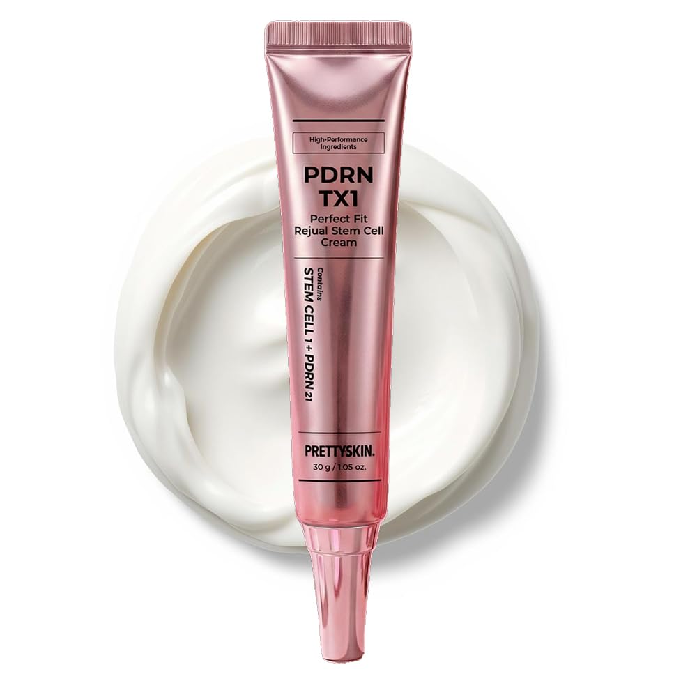 PRETTYSKIN Rose PDRN 21% Facial Cream, Fast-Absorbing Daily Moisturizer for Smooth-Looking Glass Skin, Non-Greasy Korean Face Cream with Ceramide NP, Peptides, Niacinamide & Hyaluronic Acid, 1.05 oz