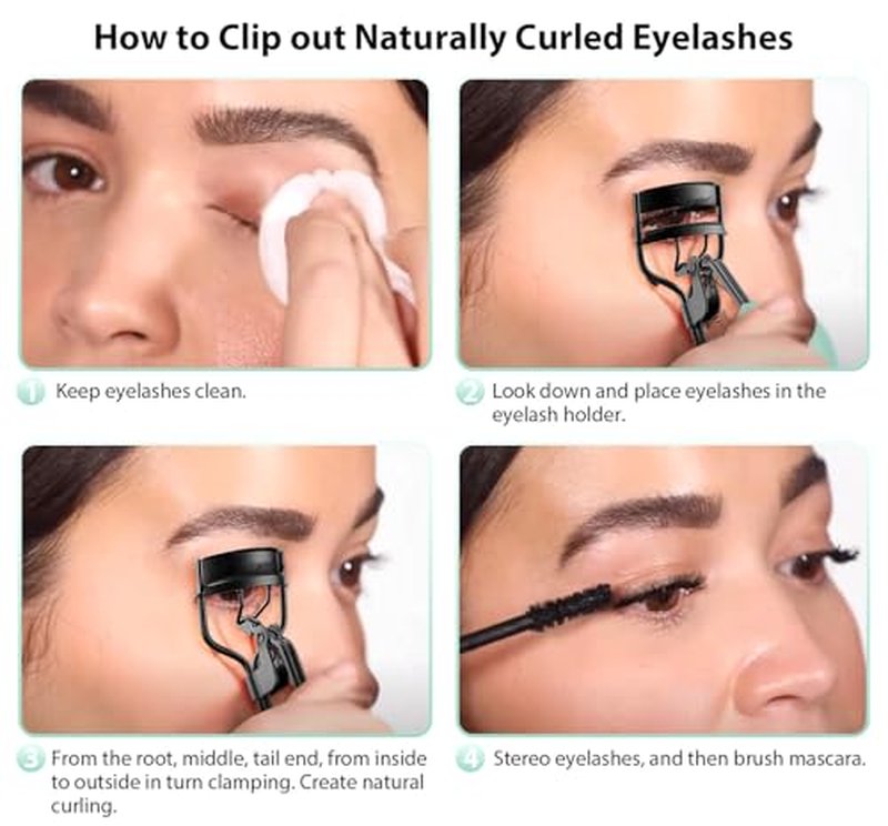 Kaasage Eyelash Curler with Pads, Lash Curler with 5 Extra Silicone Replacement Pads, Achieve Perfect Curls in 5 Seconds