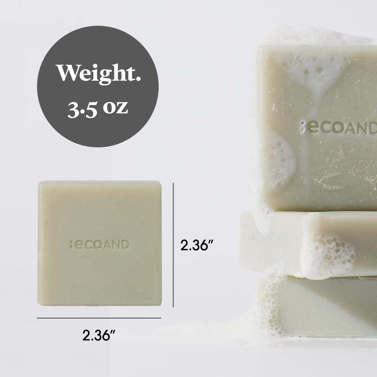ECOAND Korean Vegan pH Balanced Cleansing Bar with Houttuynia Cordata Extract Deep Cleansing Natural Herbal Soap for Sensitive Face & Body, Gentle Low pH Moisturizing Bar, Cruelty Free K-Beauty, 3.5oz