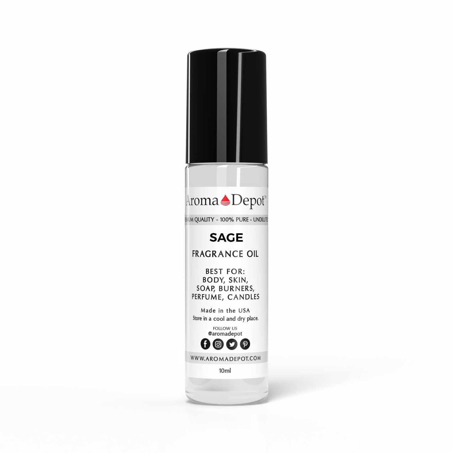 Aroma Depot Sage Type Perfume/Body Oil (7 Sizes) Our Interpretation, Premium Quality Uncut Fragrance Oil (1 Bottle 1/3 Roll On (10ml))