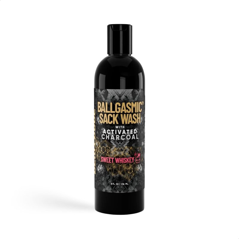 Derm Dude BallGasmic Ball Wash for Men - Charcoal Anti-Chafing Body Wash | Sweet Whiskey & Strawberry - 2 x 8oz