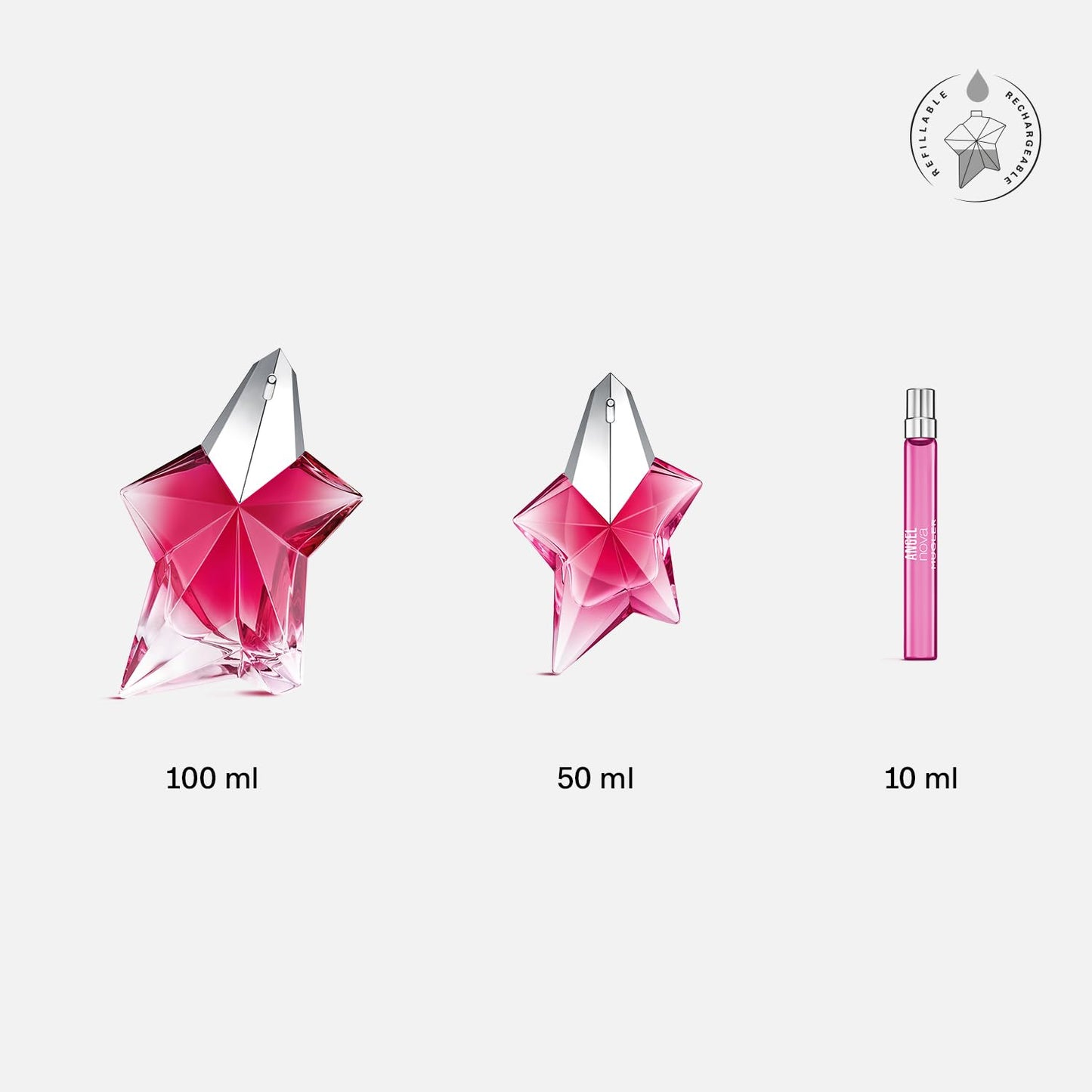 Mugler Angel Nova - Eau de Parfum - Women's Perfume - Floral & Fruity - With Bergamot, Rose, and Cedarwood - Long Lasting Fragrance - 3.3 Fl Oz