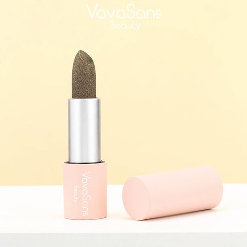 VavaSans Vegan Glitter Lipstick Space Grey Shimmer Metallic Sparkling Greige Shade Long Lasting Waterproof Non-Sticky Formula Diamond Shiny Highly Pigmented Lip Stick for Women