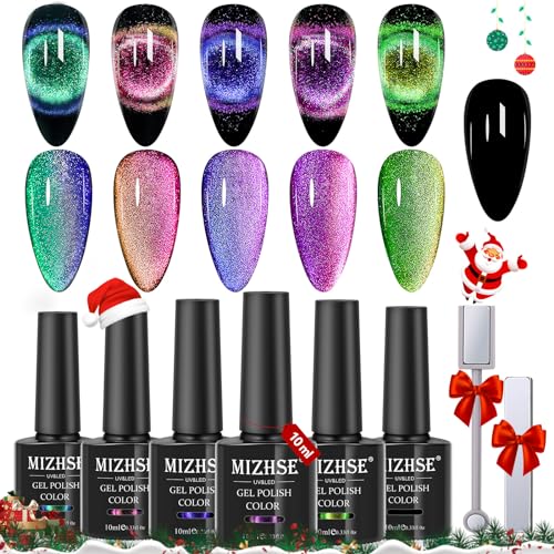 MIZHSE Glitter Gel Nail Polish, Diamond Gel Polish Set, Sparkly Shiny Gel Nail Art Varnish Manicure Kit, Soak Off LED Lamp, for Beginners DIY at Home (Glitter Polish Set)