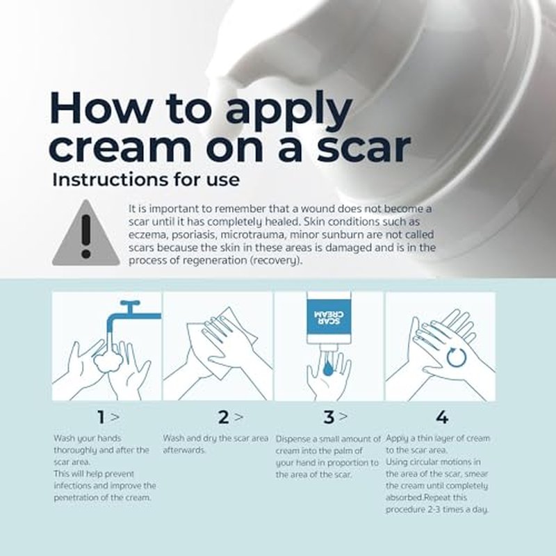 Silicone Scar Cream for Surgical and Bug Bite Scar Remover 0.73 Fl Oz - Scar Cream for New & Old Scars, C-Section and Burns - All Natural Acne Scar Cream for Face with Vitamin E, Retinol and Allantoin