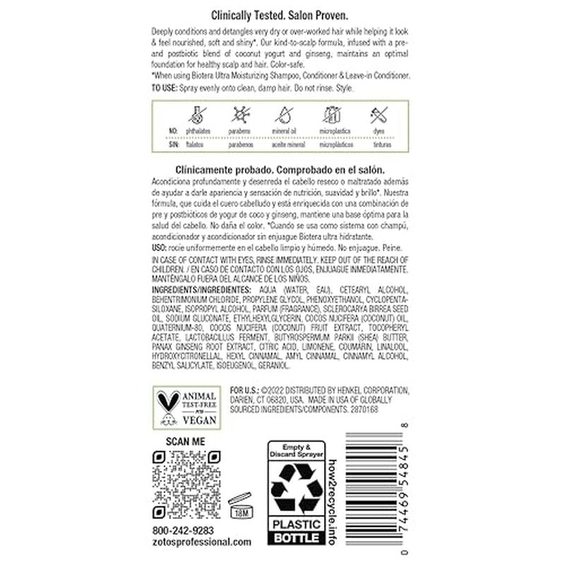 BIOTERA Ultra Moisturizing Shampoo and Conditioner Set | Hydrates Dry, Damaged, Coarse Hair | Microbiome Friendly | Vegan & Cruelty Free | Paraben & Sulfate Free | Color-Safe | 32 Fl Oz