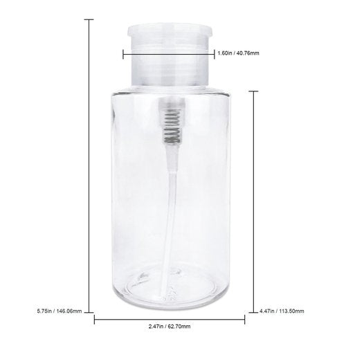 PANA 10oz. (Quantity: 2 Pieces) Liquid Push Down Pump Dispenser Empty Bottle with Flip Top Cap (Clear)