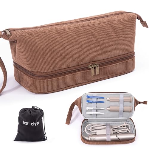 Hair Dryer Case, Double-Layer Hair Tools Travel Carrying Case for Shark FlexStyle/SmoothStyle with Hair Dryer Bag - Hair Air Wrap Dryer Case Flat Curling Iron Travel Organizer