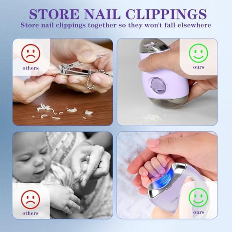 2 in 1 Electric Polishing Automatic Nail Clippers, 2024 New Electric Nail Clipper with 3 Adjustable Speeds, Automatic Nail Clippers, Automatic Nail Trimmer Toe Nail Clippers for Adults Seniors(Purple)