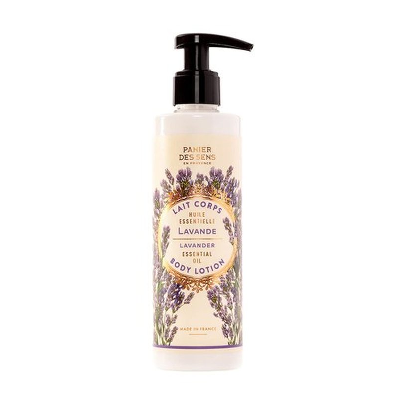 Panier des Sens - Lavender Body Lotion for Dry Skin - Hydrating Body Cream for Women - Nourishing Fluid Body Moisturizer with Shea Butter & Olive Oil - 97% Natural Ingredients Body Care - 8.45 Floz
