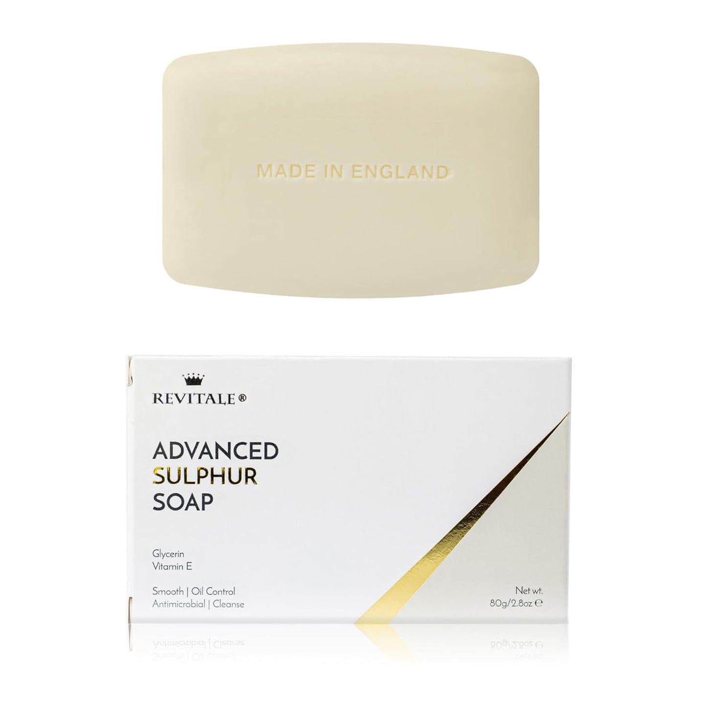 Revitalé Advanced Sulphur Soap - Blemish Control Cleansing Bar for Rough, Uneven Skin | 4.5 oz