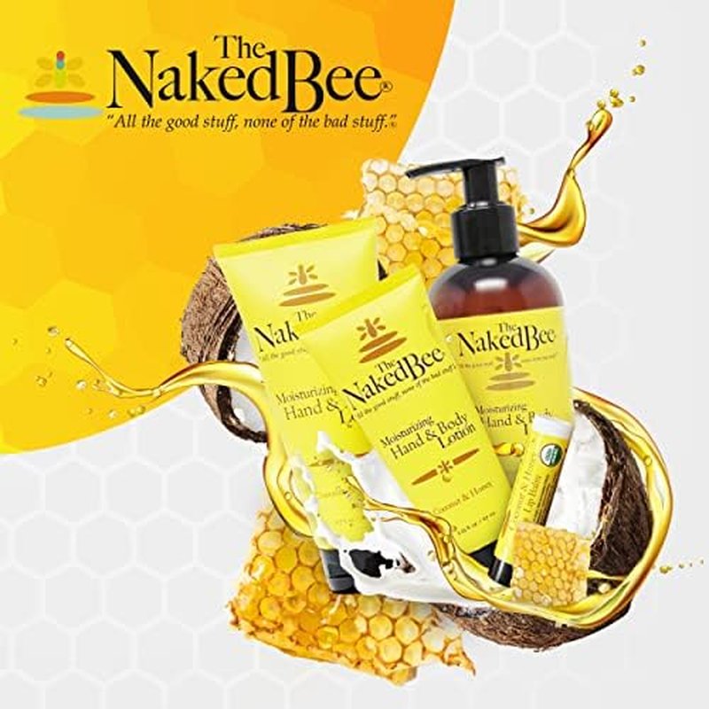 Naked Bee Coconut & Honey Hand Cream - Intensive 8oz Moisturizer for Soft, Smooth Skin | Deep Hydration & Repair