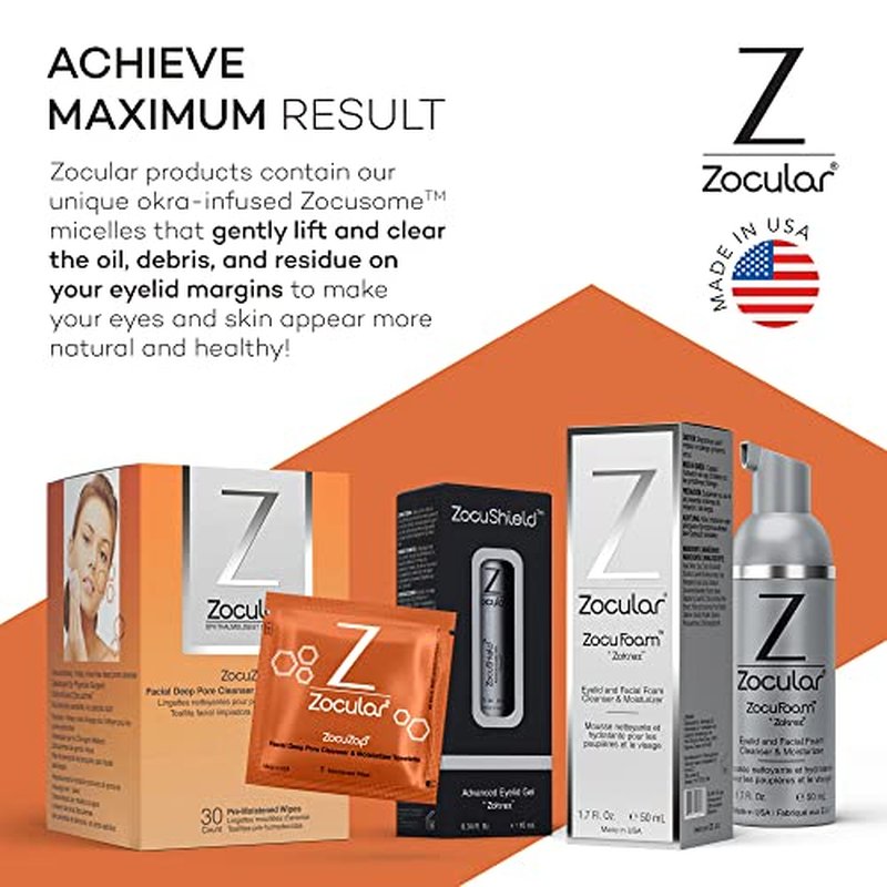Zocular - ZocuZap Acne Face Wipes - Moisturizing Face Cleansing Wipes for Acne, Makeup Removal, and Exfoliation with Natural Okra Complex for Sensitive, Rosacea Skin - 30/ct