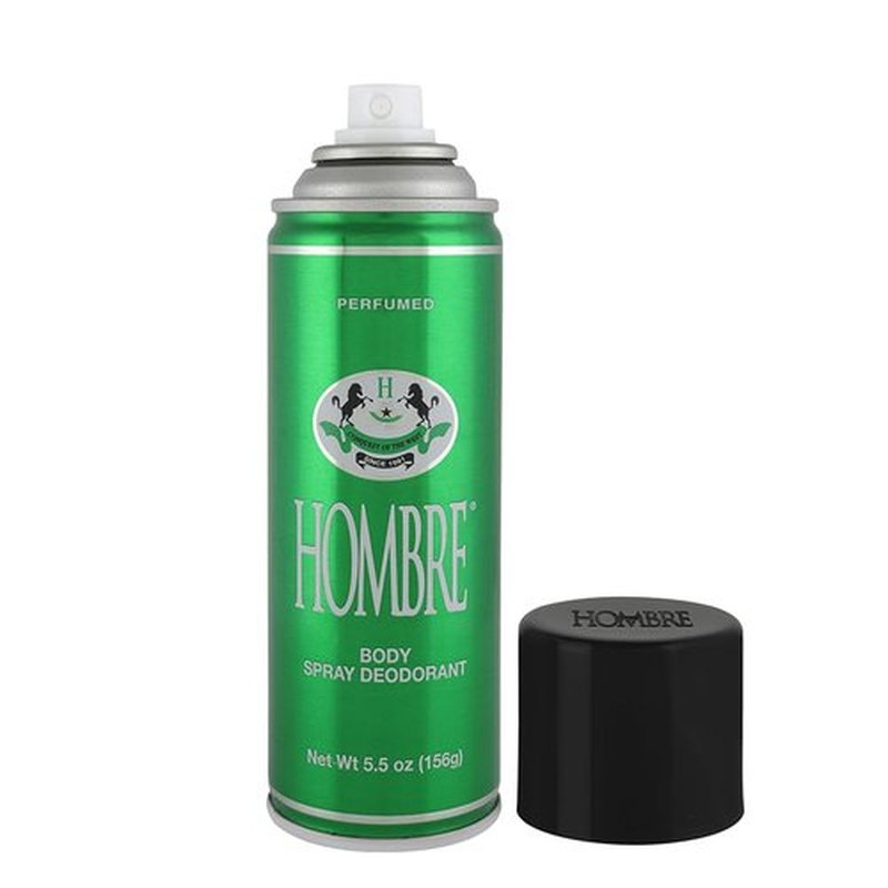 Hombre Green Deodorant Fresh Body Spray for Men 5.5Oz -156g