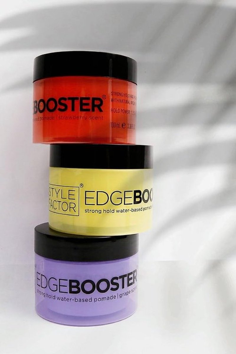 (2Pack) Style Factor Edge Booster Strong Hold Water-Based Pomade 3.38oz - Grape Scent