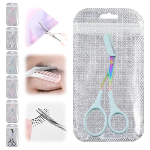 Eyebrow Trimmer Scissor, 2024 New Non-Slip Eyebrow Scissors with Comb, Eyebrow Trimmer for Women Men, Eye Brow Razors Eyebrow Cutter Eye Brow Shaper Trimming Scissors Makeup Tool (Black)