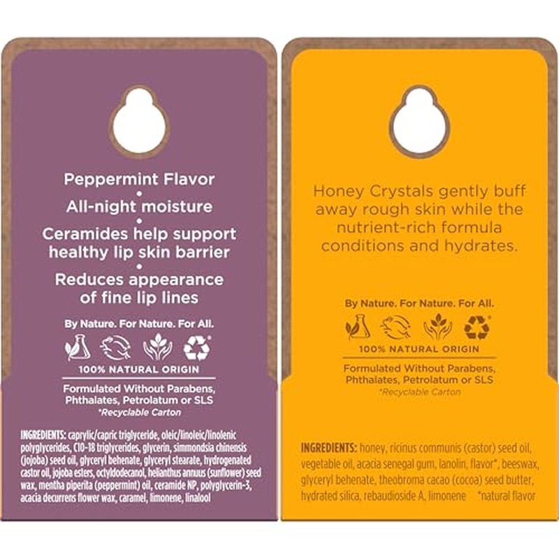 Burt's Bees Overnight Lip Sleeping Mask Stocking Stuffers, Exfoliating Scrub Restores, Hydrates & Smooths Lips to Reduce Fine Lines, Ceramide Infused Formula, Passionfruit + Ultra Conditioning(2-Pack)