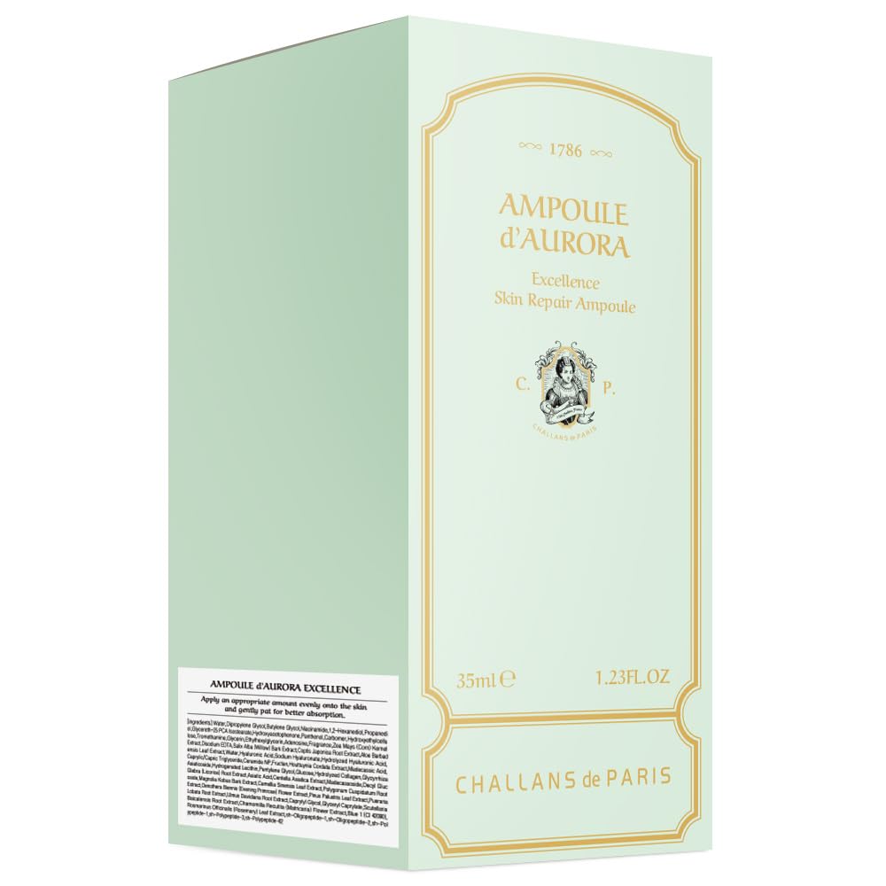 [CHALLANS de PARIS] Ampoule d’Aurora Excellence – Soothing & Balancing Skin-Barrier Support Serum with Niacinamide, Oligo-HA & Ceramide | Lightweight Watery, Hydrating Korean Skincare, 1.23 fl oz