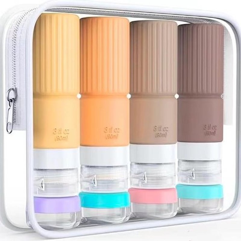 18pes Travel Bottles for Toiletries,TSA Approved Silicone Travel Containers jar for Toiletries,Leak Proof 3oz Refillable Liqus Shampoo And Conditioner Travel Essentials toiletry Bottles