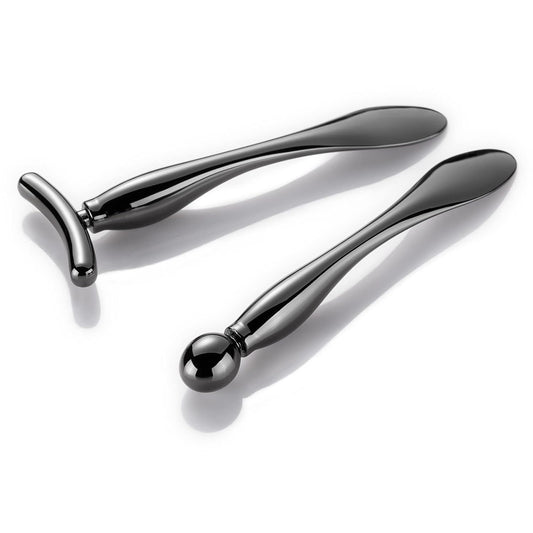 Metal Eye Cream Applicator Wand - 2PCS Massager Tool for Facial Massage & Puffiness Reduction | Champagne Color