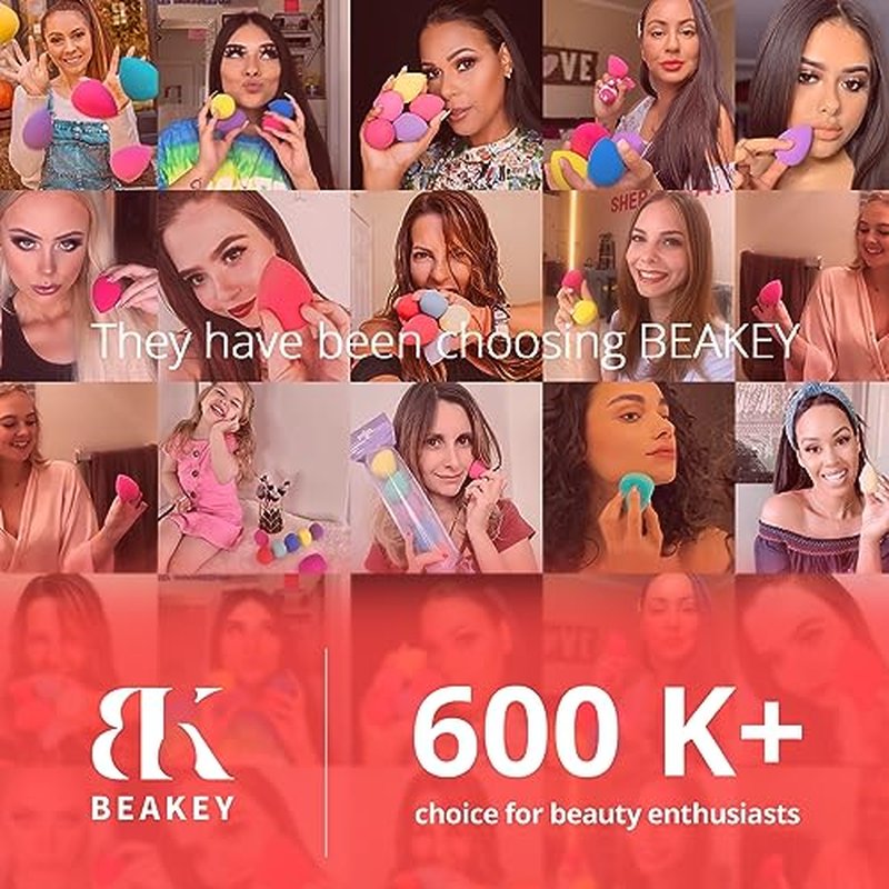 BEAKEY Makeup Sponge 5 Pcs Set, Latex-Free Boun Boun Beauty Sponge for Blending, Makeup Sponges for Foundation Liquid Cream and Powder. Blender for Enhanced Make Up Application, Gift for Women