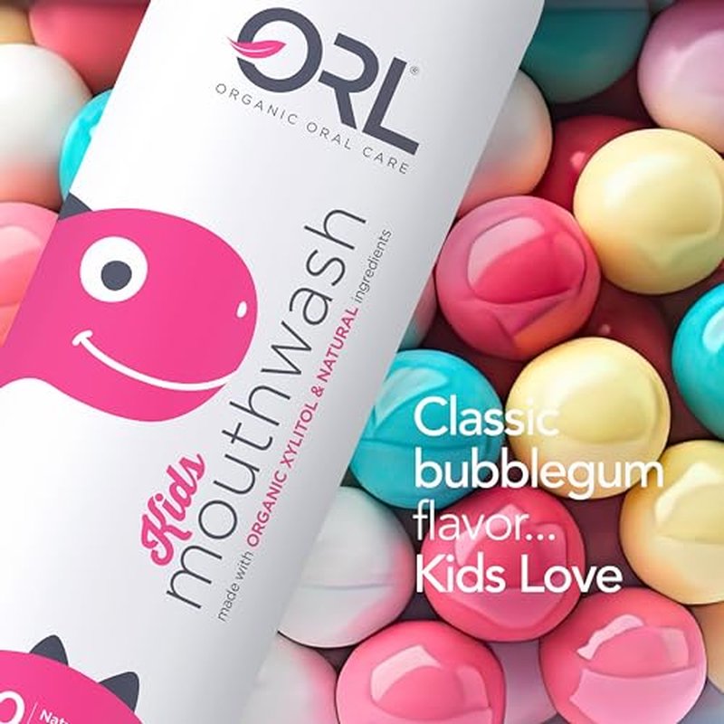 ORL Kids Natural & Organic Mouthwash Uniquely Formulated to Clean Your Mouth, Whiten Your Teeth Strengthen Tooth Enamel. Fluoride and Alcohol Free.