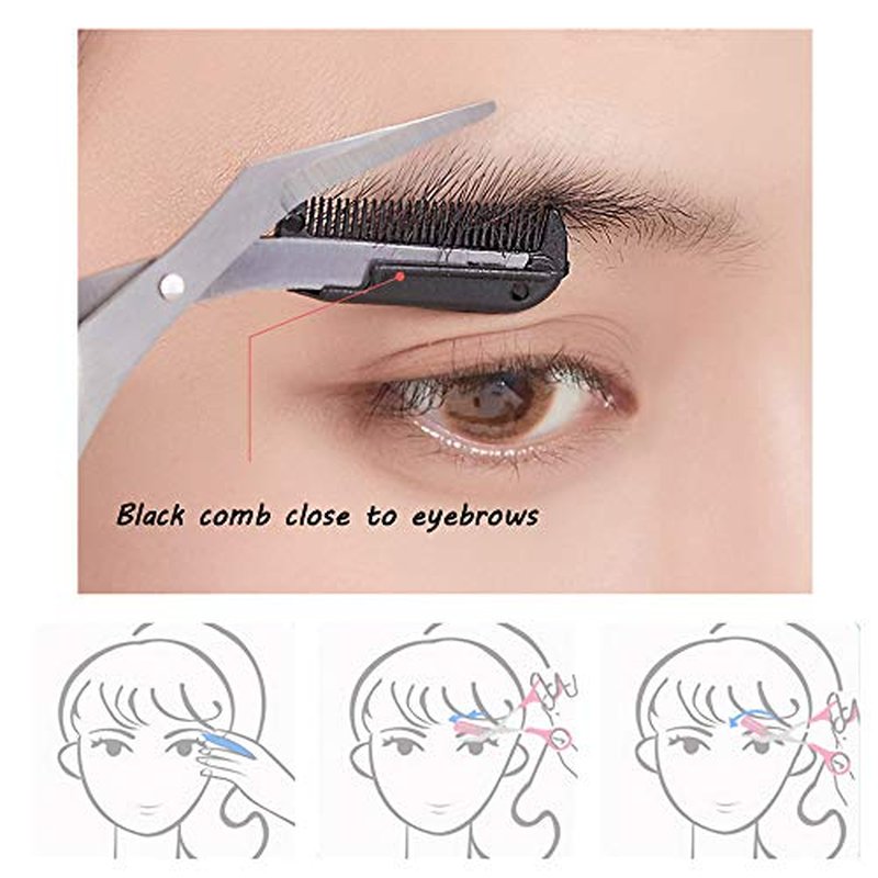Eyebrow Trimmer Kit, 6 in 1 Eyebrow Scissors, Tweezer, Eyebrow Razor, Shaping Scissors & Brush for Women