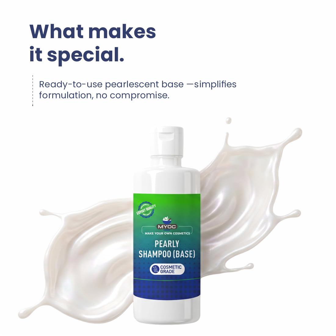 MYOC Pearly Shampoo Base Concentrate Cosmetic Grade 500 ml / 16.9 fl oz - Ready-to-Use Base for Custom Shampoos Hair Cleansers & DIY Formulations