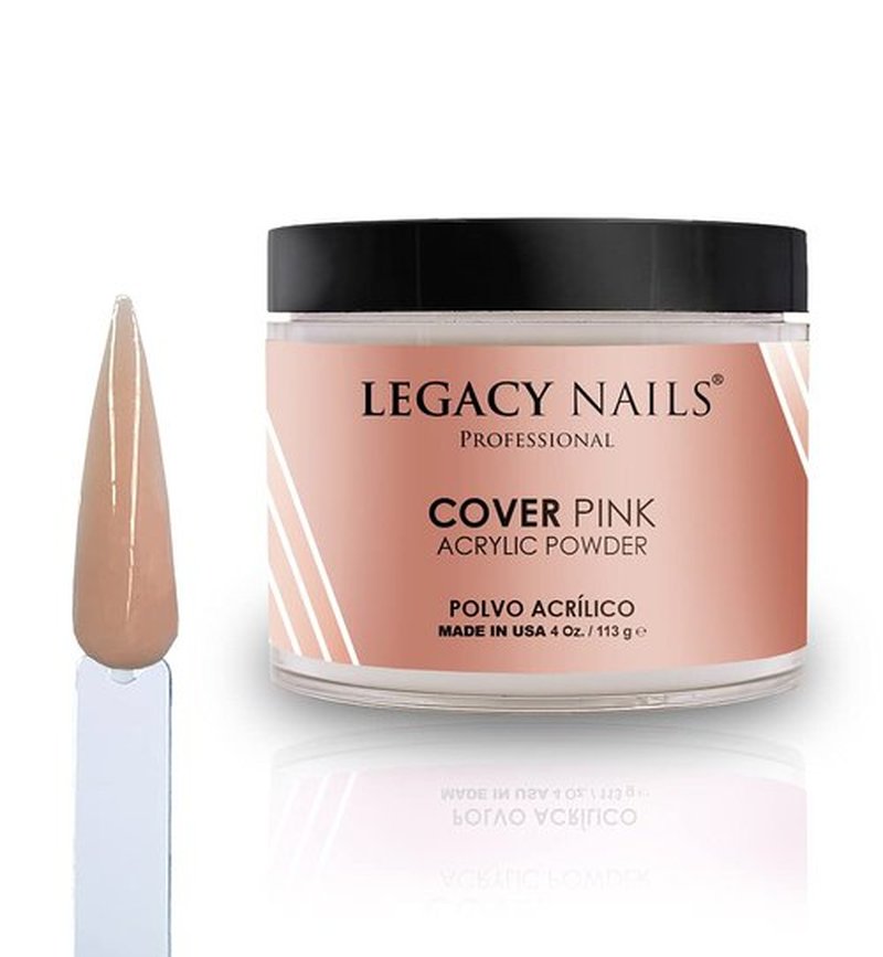 Legacy Nails Professional Cover Acrylic Powder, 4 ounces - Ideal For French Nail Art, Create Nail Art, Nail Extension That Provide a Healthy, Natural Look To Nails (COVER PINK)