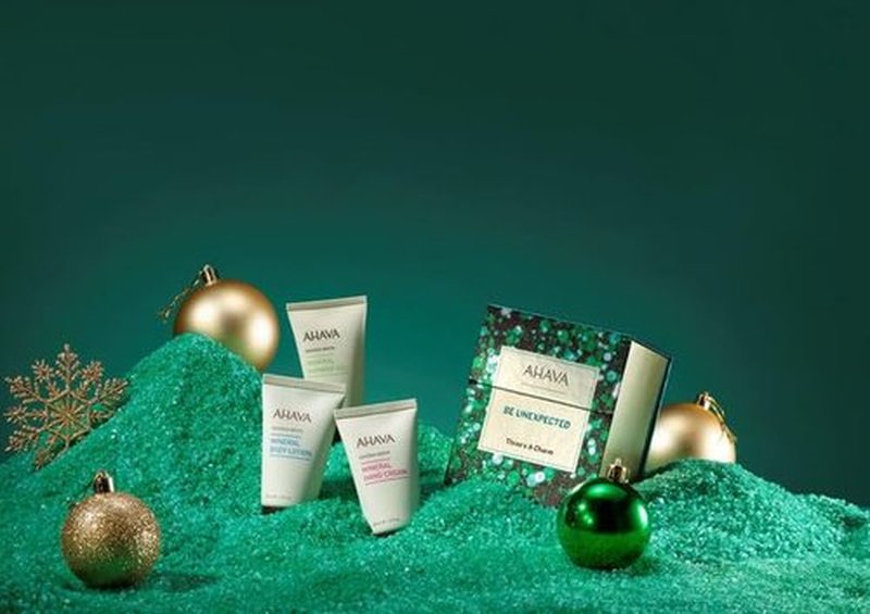 AHAVA Three’s A Charm Gift Set - Includes Mineral Body Lotion, Mineral Hand Cream & Mineral Shower Gel, Enriched with Exclusive Dead Sea Mineral Blend Osmoter, 3 x 1.3 Fl.Oz