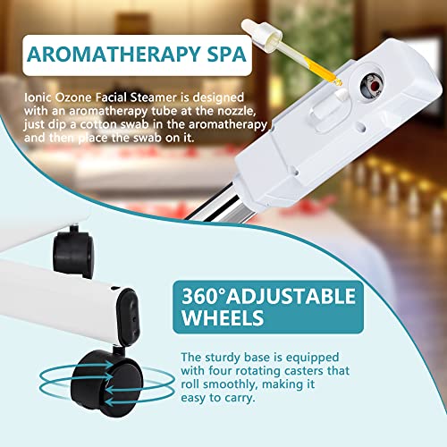 Nova Microdermabrasion 2 in 1 Facial Steamer Pro Ionic Ozone Facial Steamer on Wheels with 5X Magnifying Lamp Hot Mist Function for Salon Spa Home Beauty Equipment