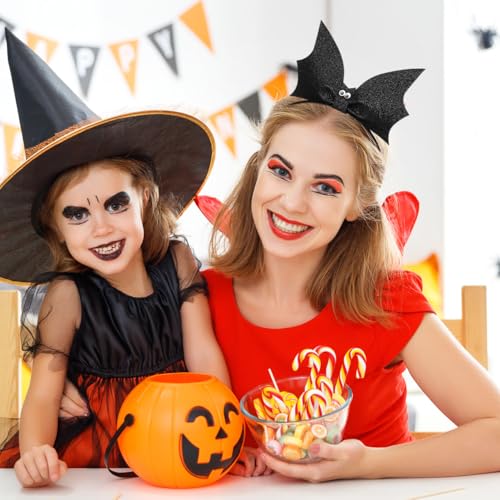 SAFIGLE Sequin Halloween Bat Headband: Black Bat Wing Hair Band Large Bow Hair Accessories for Women Girls for Costume Parties and Festive Celebrations Halloween Party Supplies