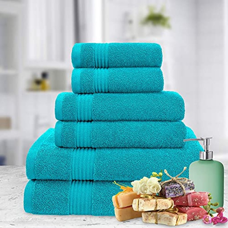 American Veteran Towel, 6 Piece Towel Set for Bathroom Clearance Prime, 100% Cotton Turkish Bathroom Towels, 2 Bath Towels 2 Hand Towels 2 Washcloths, Yellow
