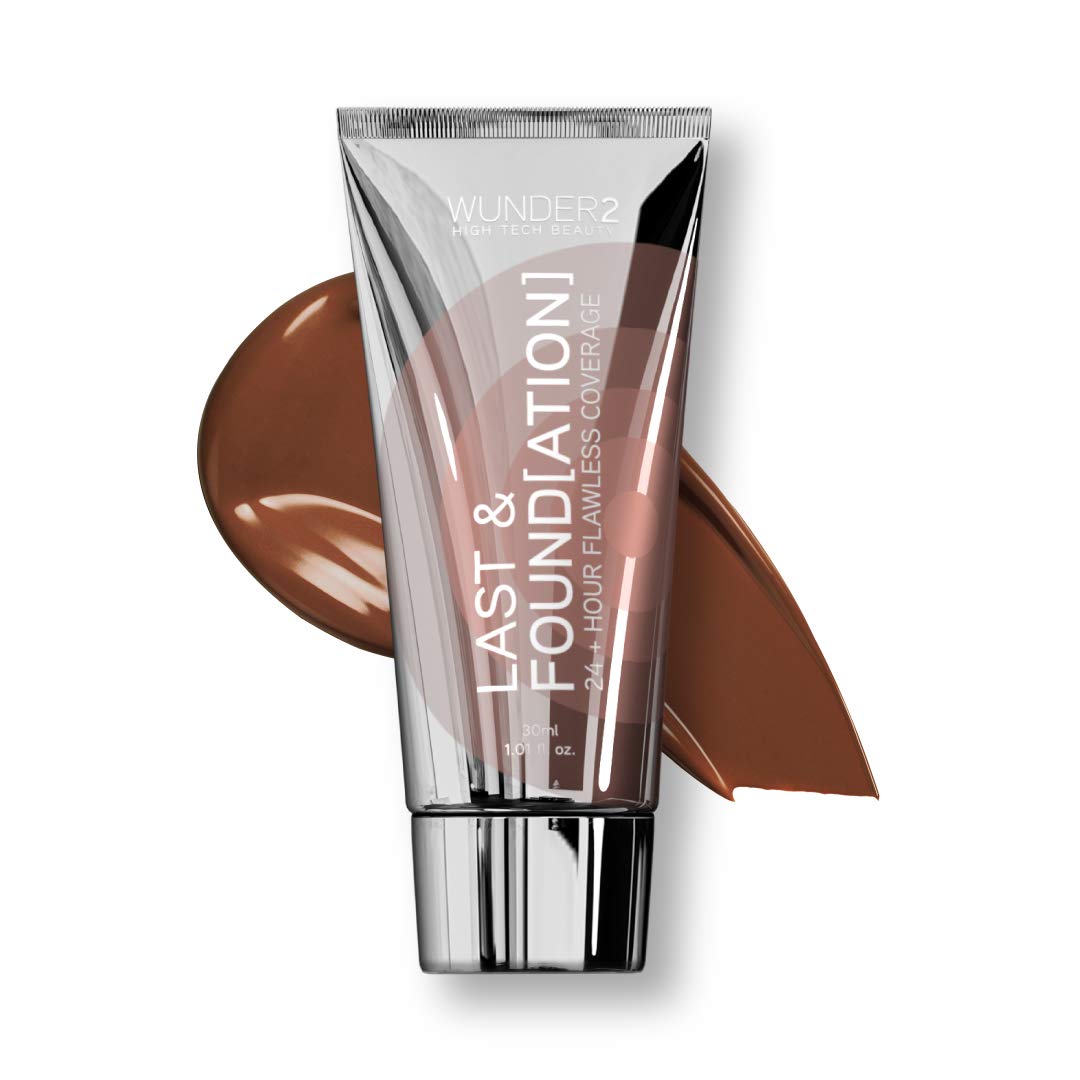 WUNDERBROW Full Coverage Foundation, Last & Found[ation] – Buildable Full Coverage Liquid Foundation For 24+ Hours Wear – Long Lasting, Waterproof, Porcelain