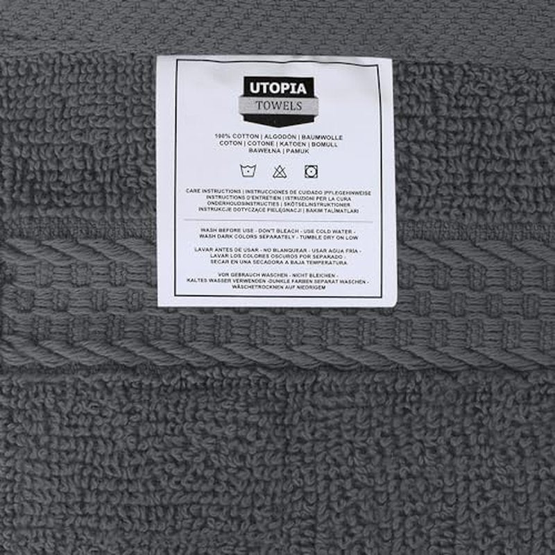 Utopia Towels [12 Pack Premium Wash Cloths Set (12 x 12 Inches) 100% Cotton Ring Spun, Highly Absorbent and Soft Feel Essential Washcloths for Bathroom, Spa, Gym, and Face Towel (Dark Brown)