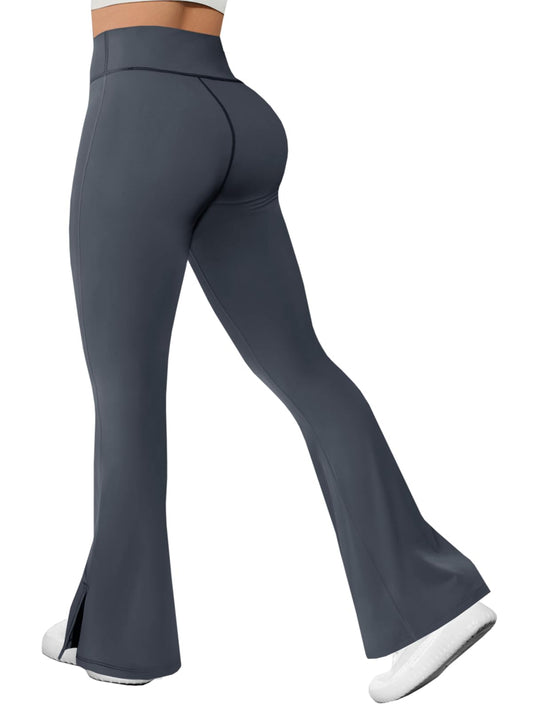 Fisoew Womens Flare Leggings High Waisted Tummy Control Yoga Pants Workout Running Bootcut Leggings