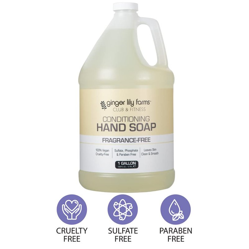 Ginger Lily Farms Liquid Hand Soap Refill - 100% Vegan & Cruelty-Free | Fragrance-Free, 1 Gallon (Pack of 3)
