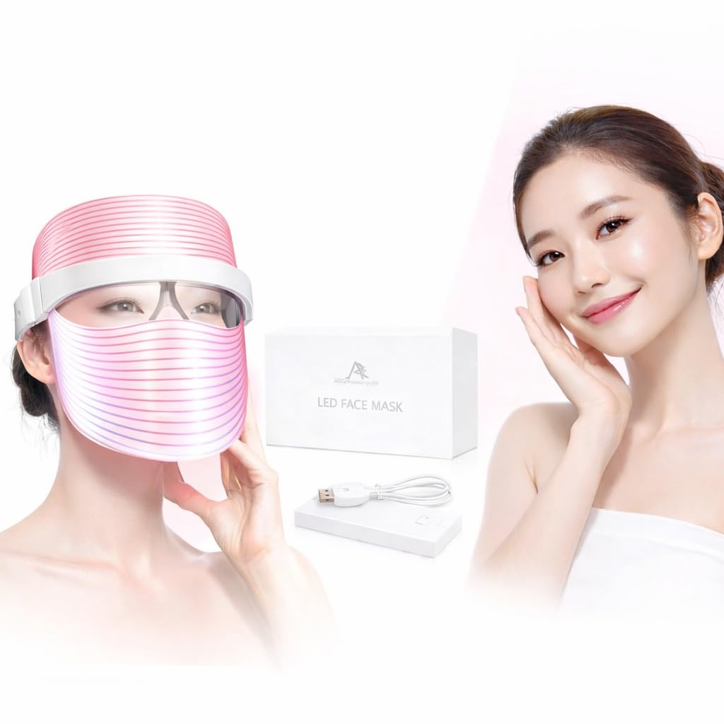 AmazValue Global LED Beauty Face Mask with 7 Colour Light Modes – Rechargeable Facial Skincare Mask for Home Use, Lightweight Face Mask for Daily Beauty Routine