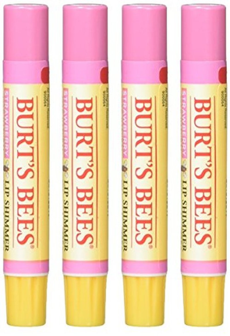 Burt's Bees Lip Shimmer Strawberry, 0.09 Ounce (Pack of 4)