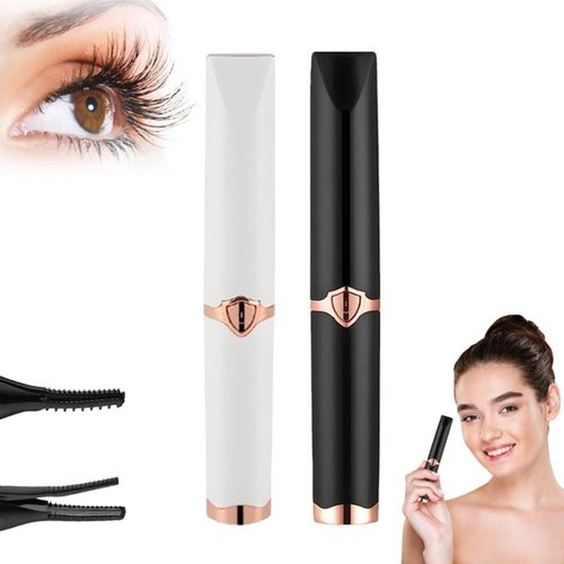 Heated Eyelash Curlers, 2025 Rechargeable Heated Eyelash Curler for Quick Heating Curling, 2 in 1 Electric Eyelash Curler for Instant Glam, Upgrade Electric Eyelash Curler with USB Cable (Black+White)